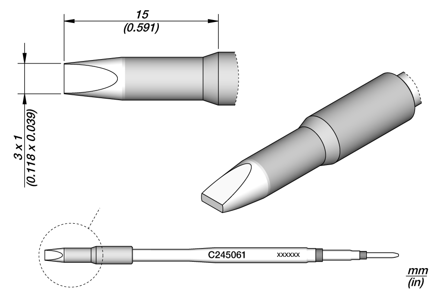 C245061 - Chisel Cartridge 3 x 1